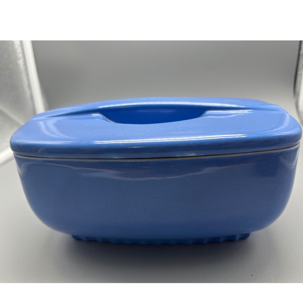 Vintage Hall Montgomery Ward Delphinium Blue Rectangular Refrigerator Dish‎